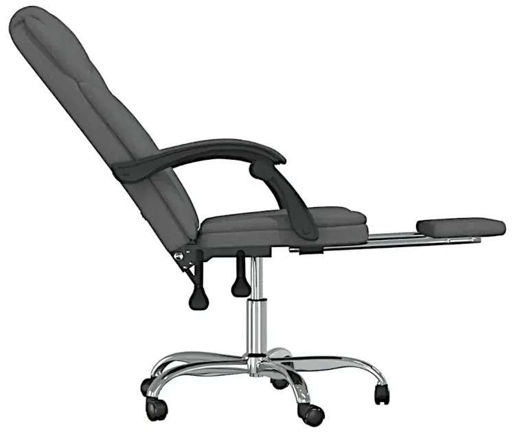 Ciemnoszare krzesło biurowe z podnóżkiem P8-G09