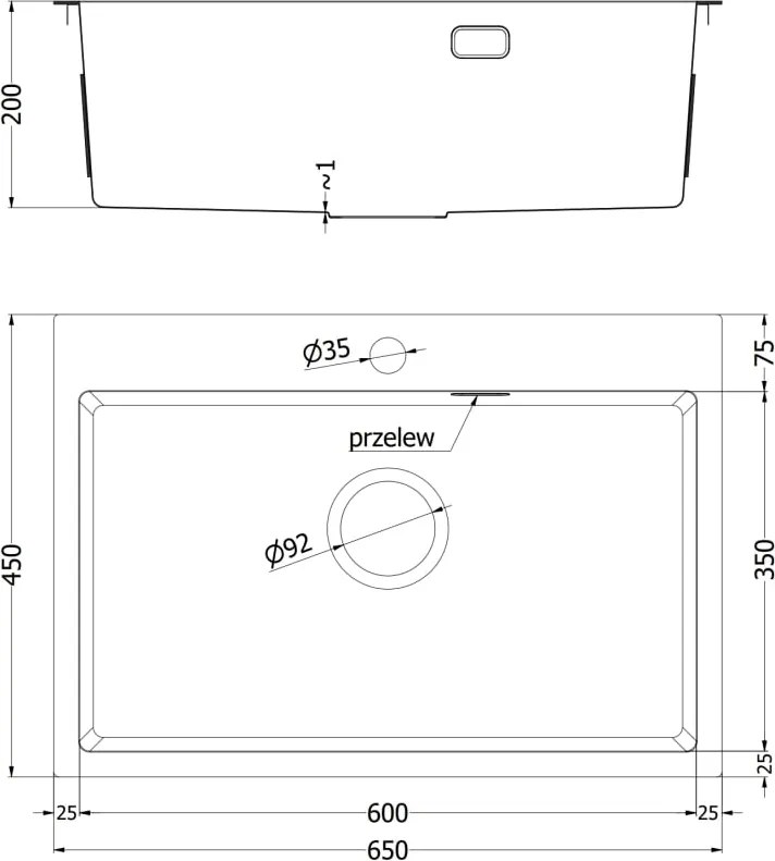 Mexen Solix zlewozmywak stalowy 1-komorowy 650 x 450 mm, miedź HC - 6403651000-65HC
