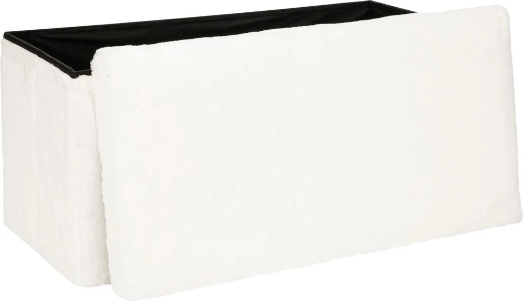 Pufa ze schowkiem Ezzio, materiał z efektem boucle, 78 x 38 x 38 cm