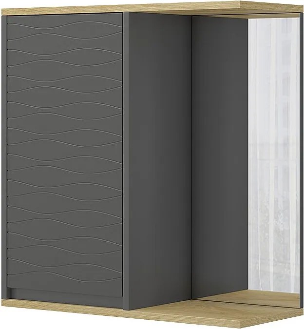 Szafka z lustrem łazienkowym antracyt 60x24x63 livia