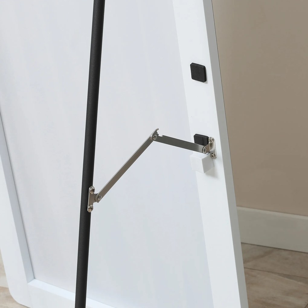 HOMCOM Lustro Stojące Całościowe z Ramą z Aluminium Srebrne 45x37x158,5cm | Aosom PL