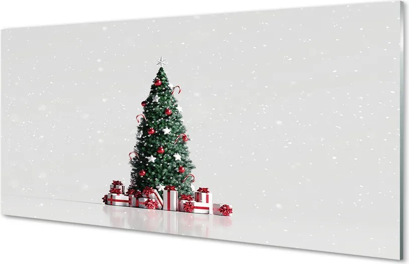 Panel szklany do Kuchni Świąteczny Salon z Choinkami