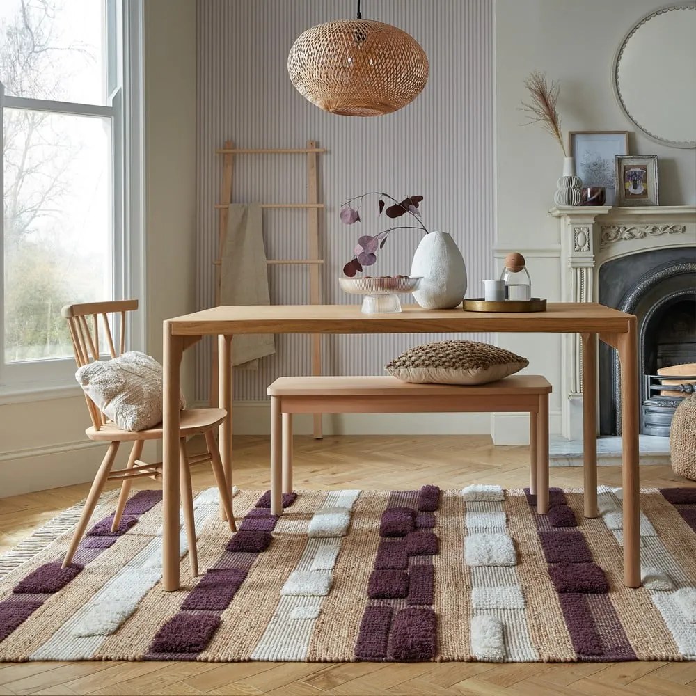 Fioletowo-naturalny dywan z mieszanki juty tkany ręcznie 120x170 cm Medina Blocks – Flair Rugs