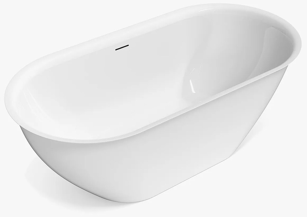 Biała wanna wolnostojąca - 197 L - Akryl - 160 x 80 x 58 cm - SORTINO