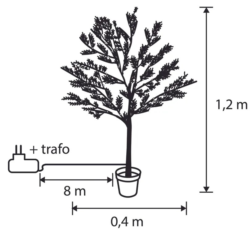 Zewnetrzna Świąteczna zewnętrzna lampa podłogowa Drzewko 120 cm z LED i timerem IP44 - Fuyu Oswietlenie zewnetrzne