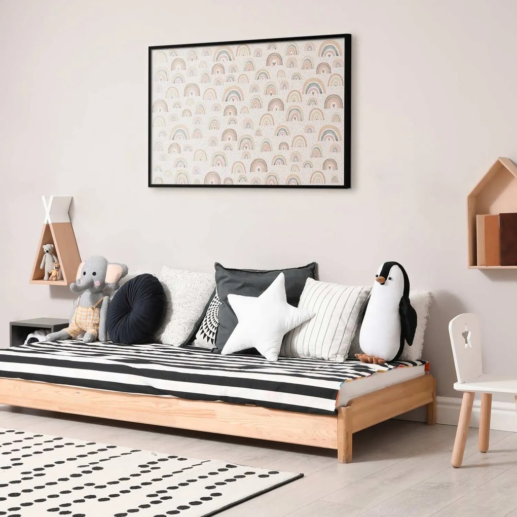Plakat Tęcze i serca 42x29,7 cm z ramą czarną bez marginesu ARTGEIST B