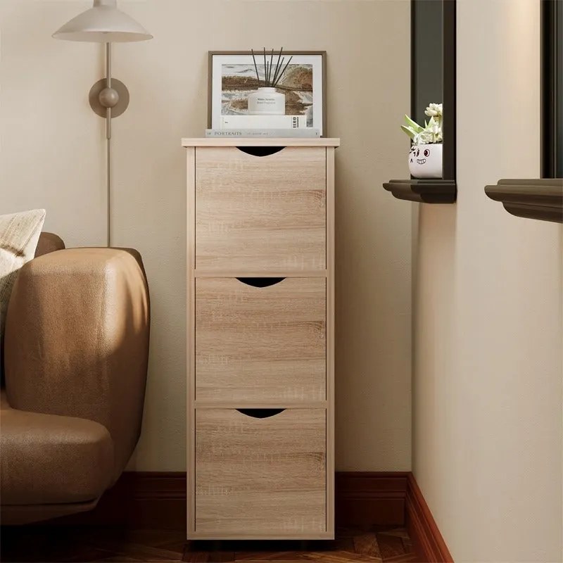 Szafka słupek z szufladami rustykalny dąb komoda stojąca wąska pojemna loft