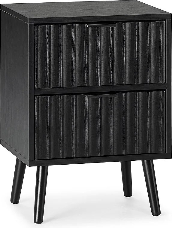 Stolik nocny Lluvia z 2 szufladami koloru czarnego.