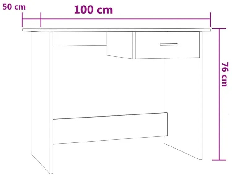 Czarne minimalistyczne biurko o szerokości 100 cm - Mirden