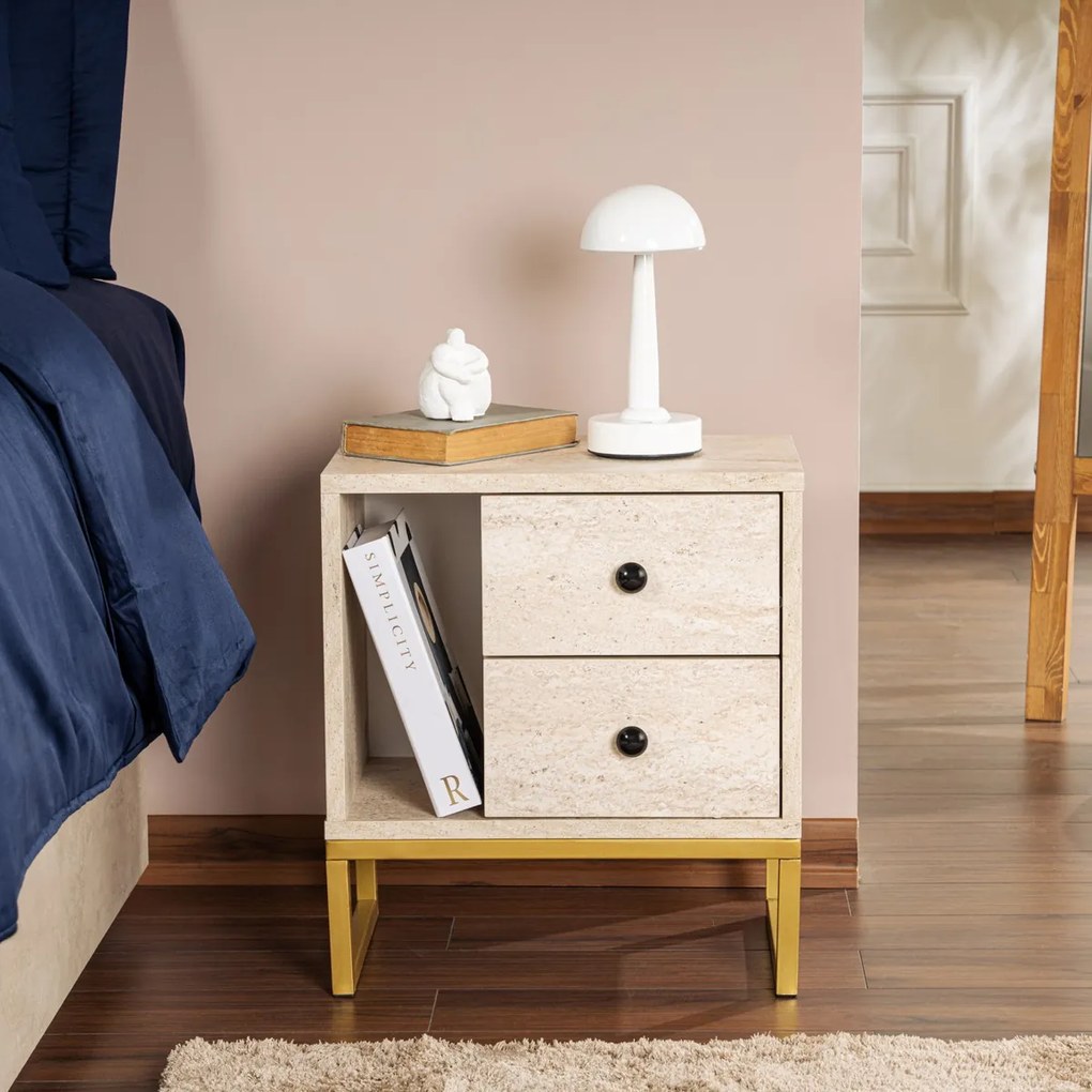 Stolik nocny Glimmer Travertine