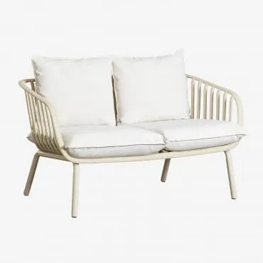 Sofa Ogrodowy Dwuosobowy Z Stali I Polipropylenu Aradina Nature - Sklum