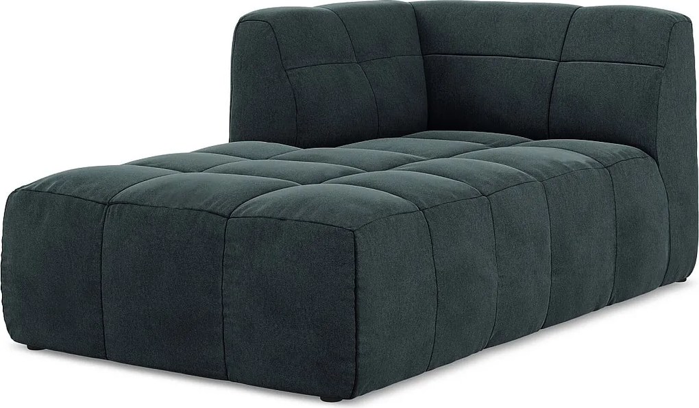 Szezlong lewostronny - z tkaniny welwetowej - morski - ALOHA