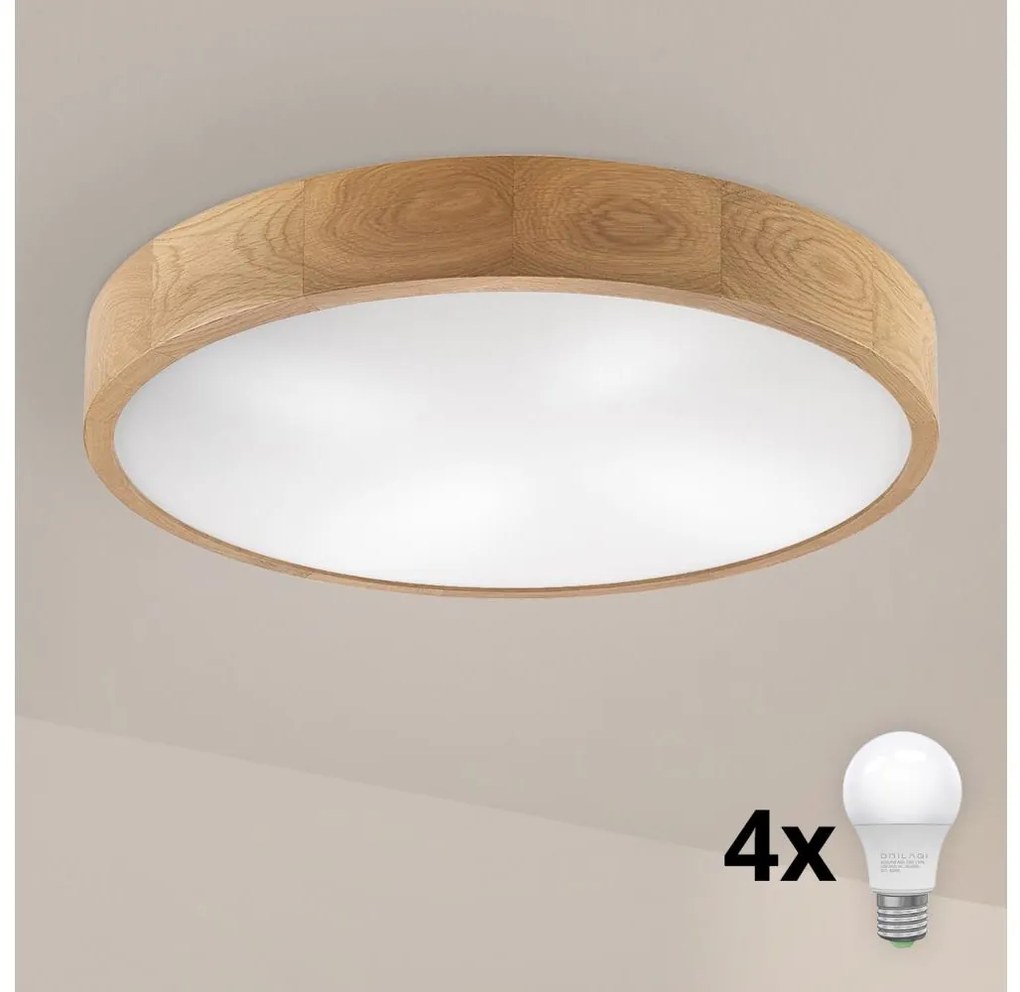 Brilagi - Lampa sufitowa LED CARVALHO 4xE27/60W/230V dąb śr. 57,5 cm