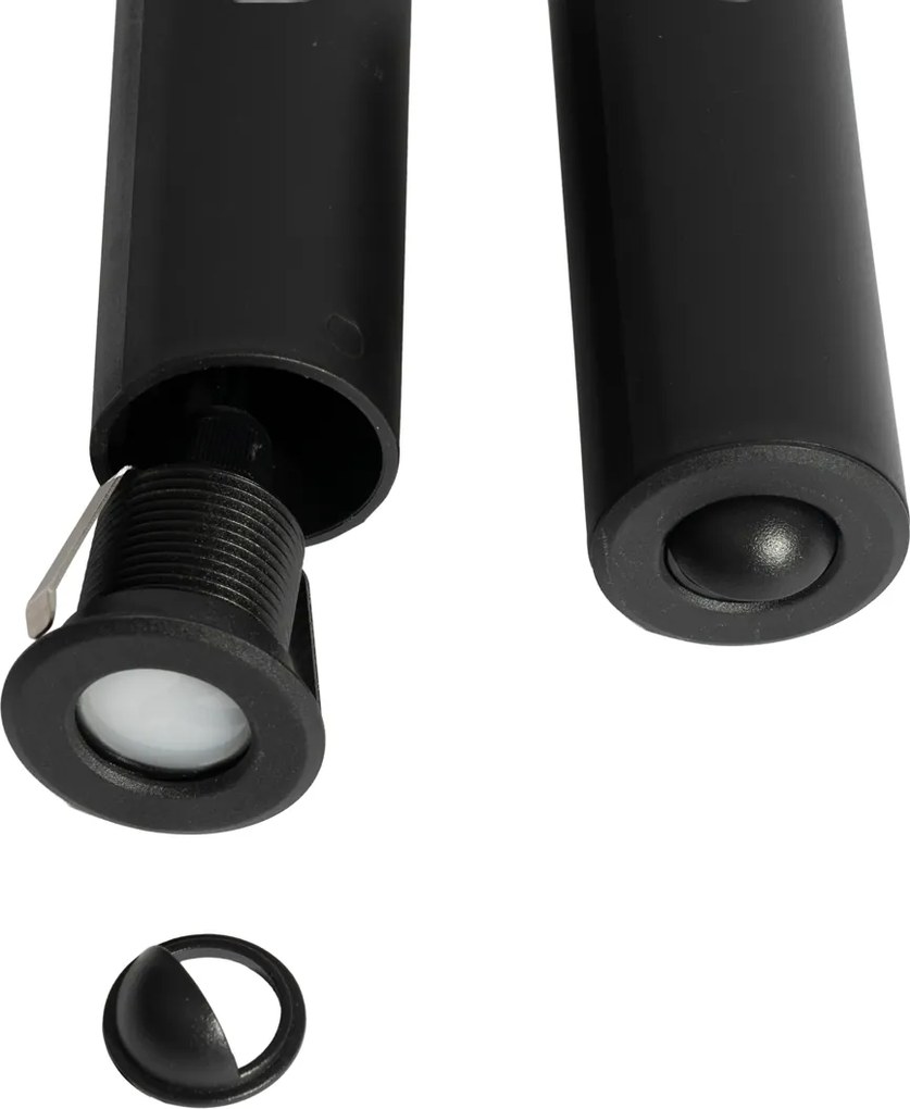 Zestaw 5 nowoczesnych reflektorów gruntowych czarnych z LED IP67 - Linsey