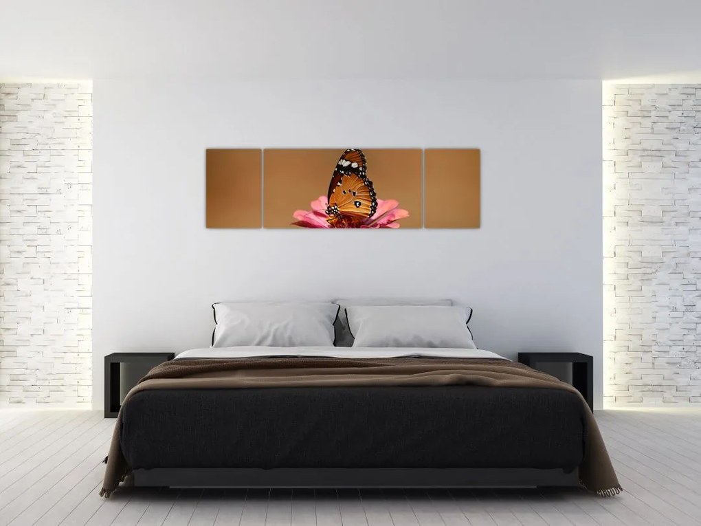 Obraz motyla na kwiatku (170x50 cm)