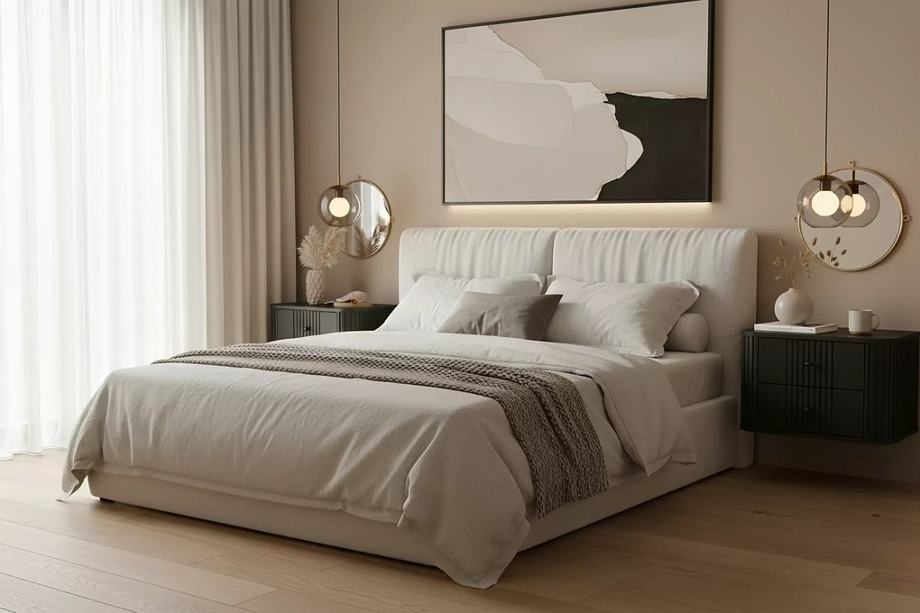 Zestaw szafek nocnych wiszących Vesper 56 cm - czarny / czarne uchwyty