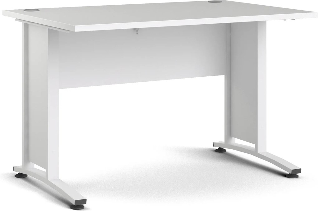 Biurko proste Prima biały 120 białe nogi