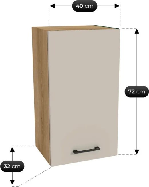 Zestaw Mebli Kuchennych MODERN 260 cm Dąb Evoke/Kaszmir Nowoczesny