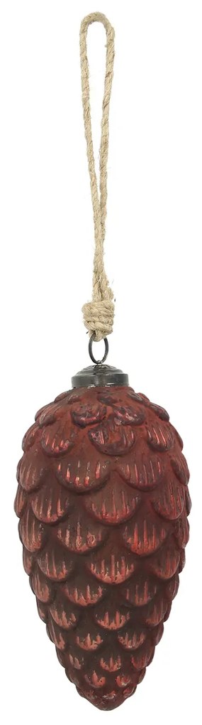 Bombka Vintage Cone 16 cm red