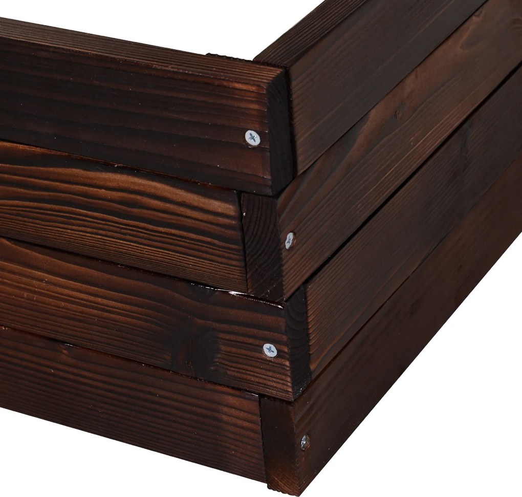 Outsunny skrzynka na kwiaty rośliny warzywa zioła drewniana ciemnobrązowa podwyższone łóżko 60x60x23 cm | Aosom PL