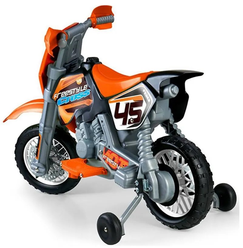 Feber motocykl cross pomarańczowy na akumulator 6v dla dzieci