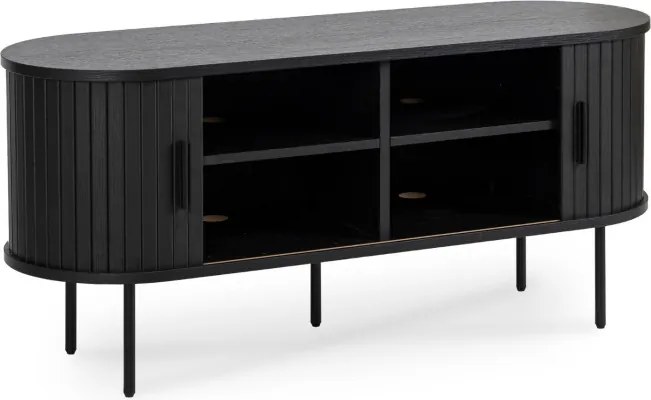 Szafka RTV do Salonu Dwudrzwiowa TRISH 120 cm Czarna Nowoczesna