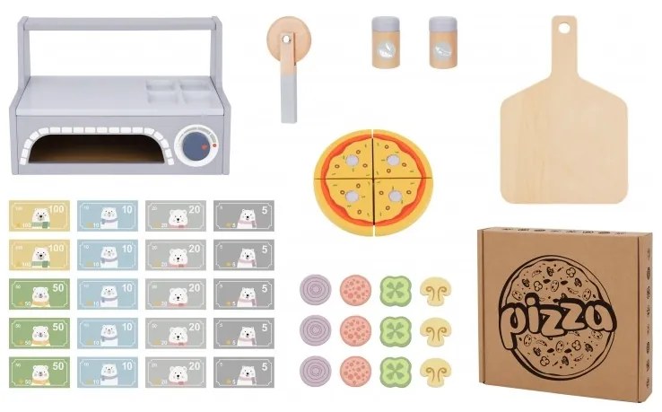 Tooky toy pizzeria drewniany piec do pizzy akcesoria