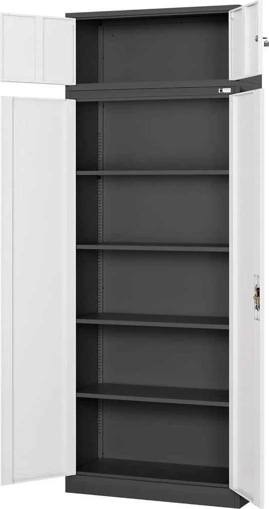 Nadstawka do szaf biurowych Jan Nowak 90x40x38 cm Ewa antracyt/biały