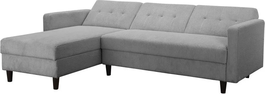 Jasnoszary sztruksowy rozkładany narożnik Hartford – Støraa