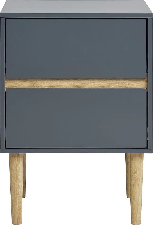 Stolik Nocny Bisley, Szary, 35x40x55 cm, Kendra Home