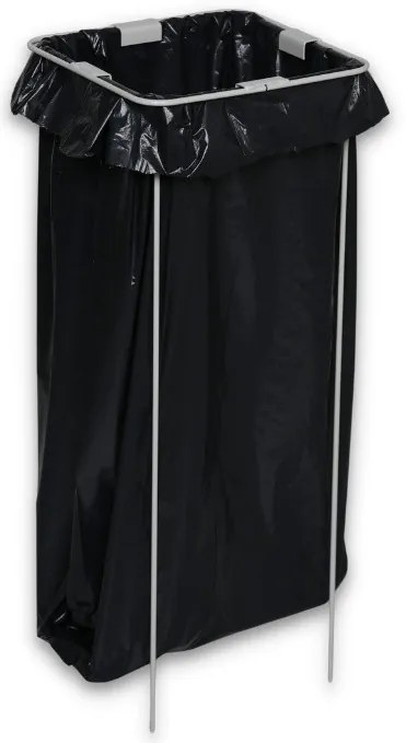 Wewnętrzny kosz do segregacji śmieci, 2x 70 l, uchwyt na worek, szary/czarny