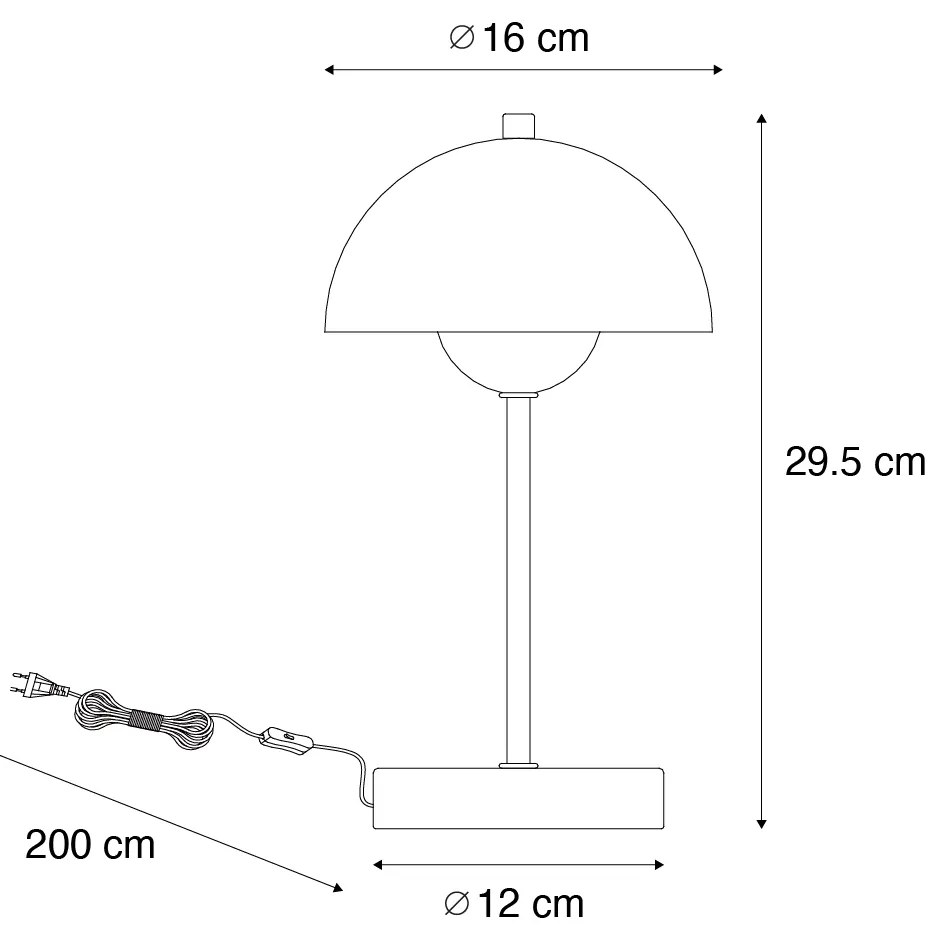 Retro lampa stołowa czarna ze złotem - Magnax Mini Retro Oswietlenie wewnetrzne