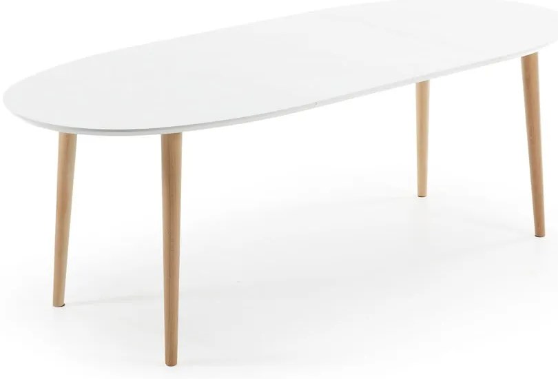 Biały rozkładany stół z białym blatem 90x140 cm Oqui – Kave Home