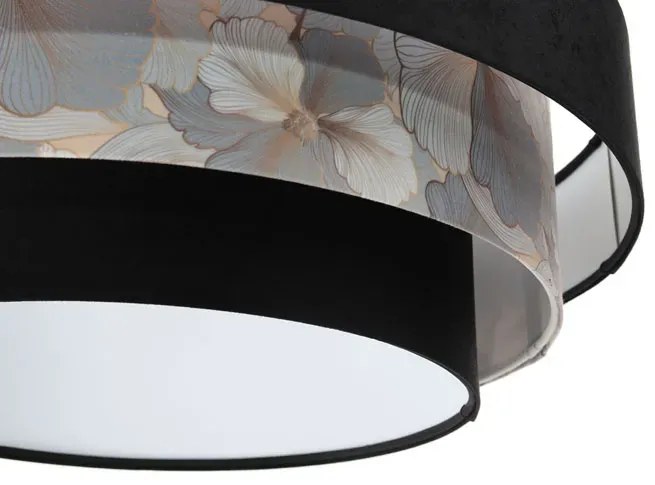 Czarna lampa wisząca z motywem kwiatów - S449-Emla