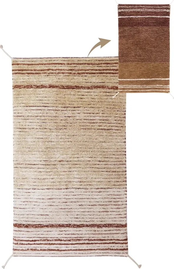 Ceglasty bawełniany dywan 80x140 cm Twin Toffee – Lorena Canals
