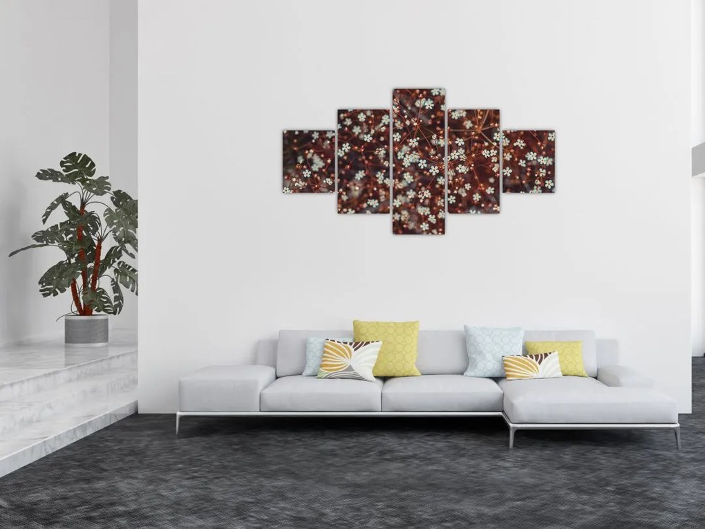 Obraz kwiatu niezapominajki (125x70 cm)