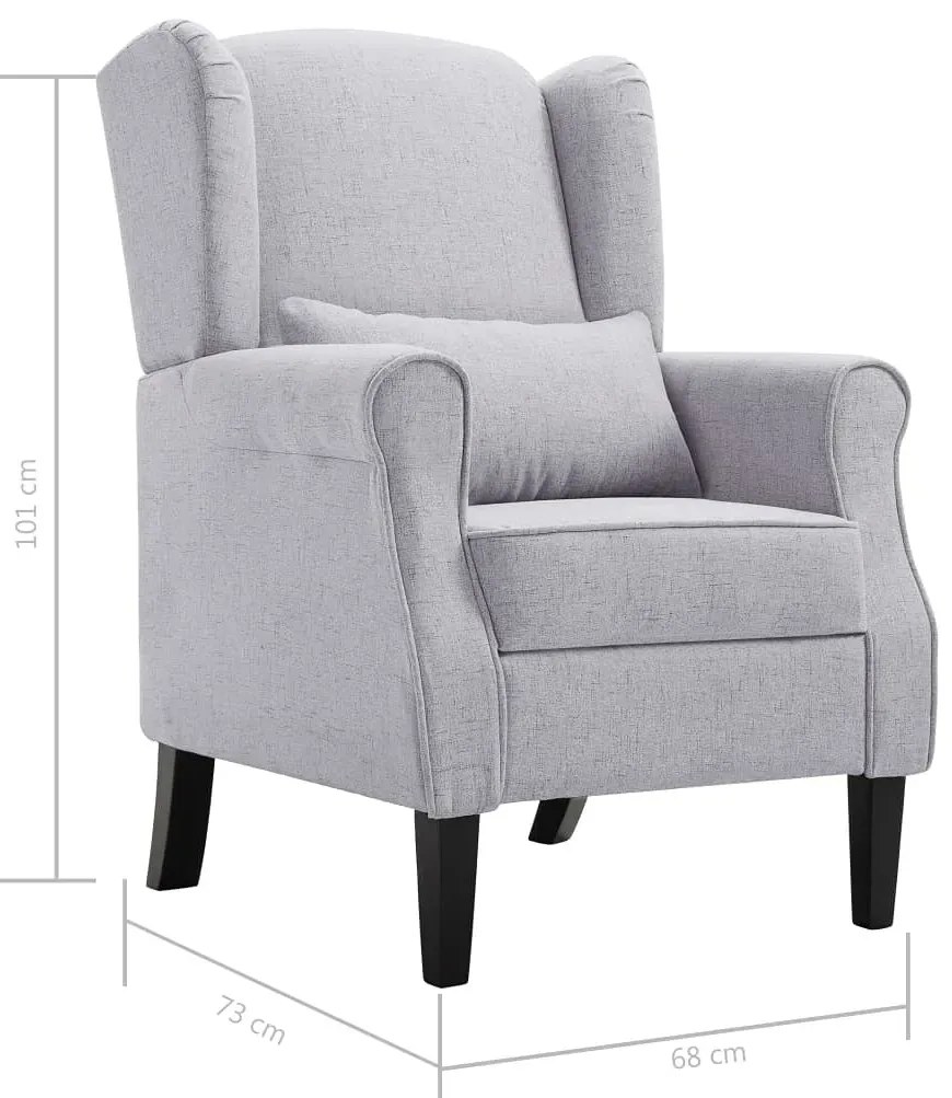 Jasnoszary fotel uszak B0-A24