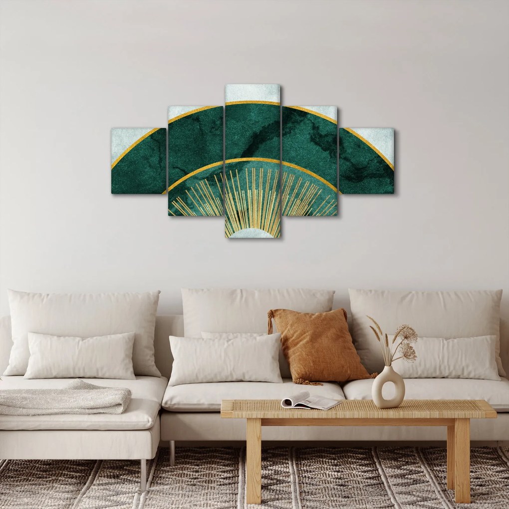 Obraz - Kształty ze złotą teksturą (125x70 cm)
