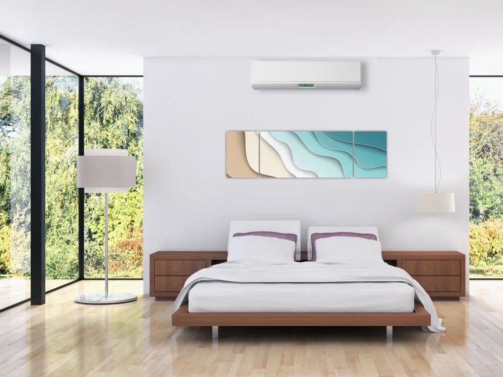 Abstrakcyjny obraz wybrzeża morskiego (170x50 cm)