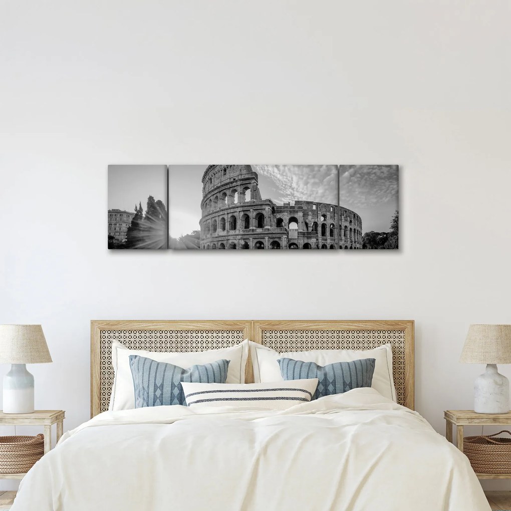 Obraz - Koloseum w Rzymie, czarno-biały (170x50 cm)