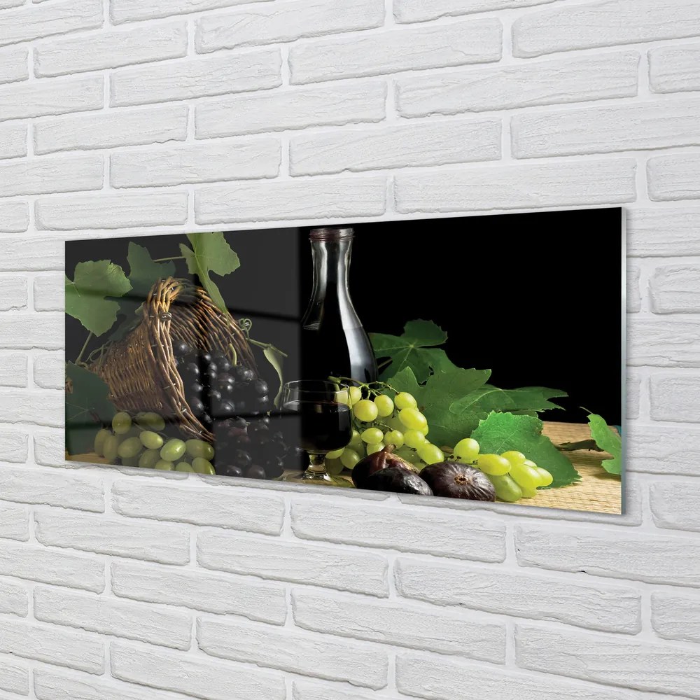 Panel szklany do Kuchni Winiarski Kosz z Winogronami