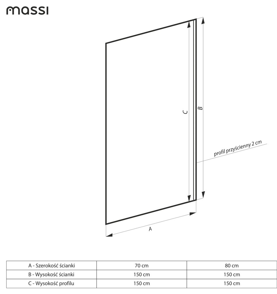 Parawan nawannowy prostokątny ARTE WELLE Classic Grafit szkło grafitowe ryflowane | Różne rozmiary : Kolor profili kabiny - Miedz szczotkowana, Rozmiar - 70x150 cm