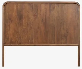 Głowica Łóżka Z Drewna Mango Maupaul Ciemny Drewniany Uchwyt & 135 Cm - Sklum