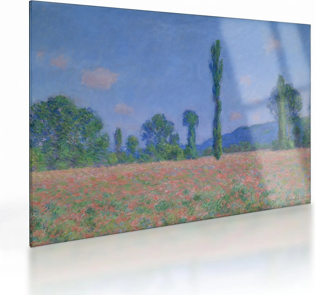 Obraz na szkle - Claude Monet, Poppy Field (Giverny), reprodukcje (70x50 cm)