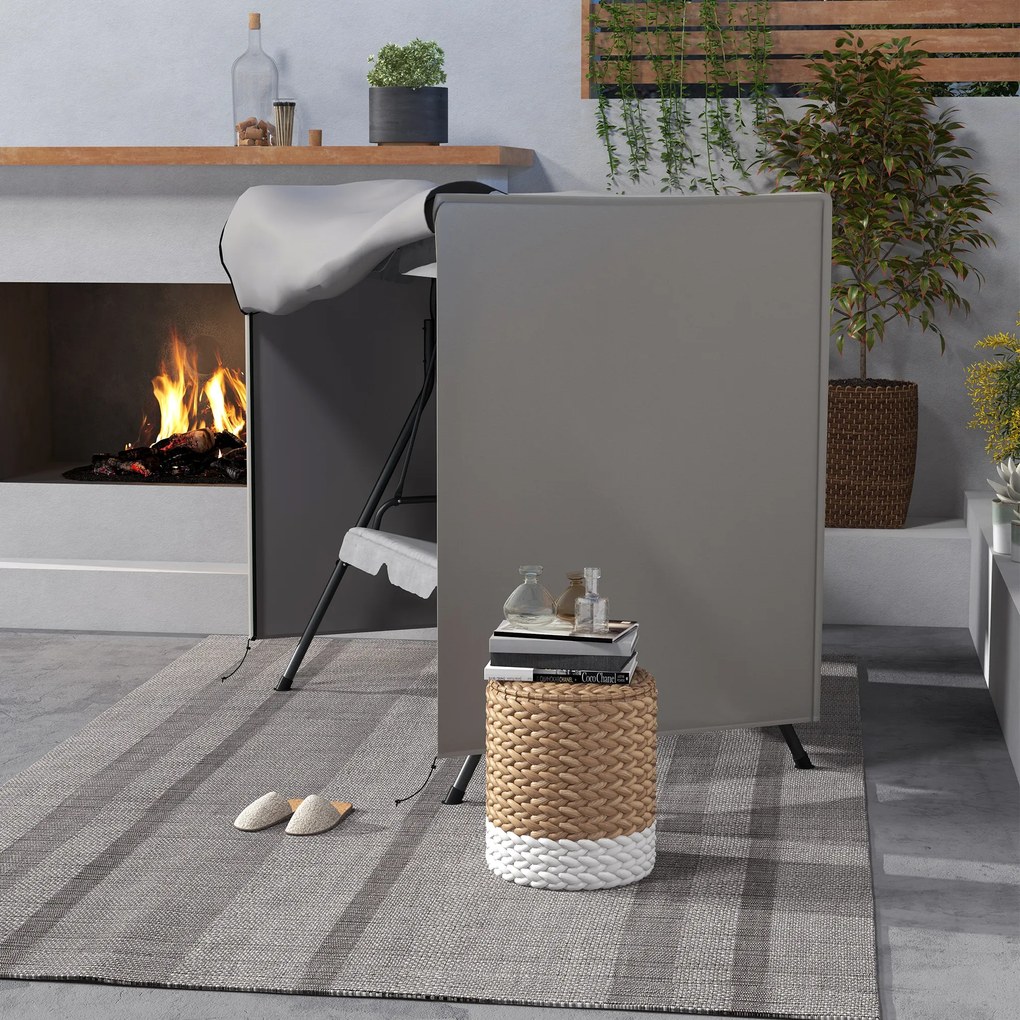 Outsunny Osłona na Huśtawkę Hollywood, odporna na rozdarcia, wodoodporna, pyłoszczelna, Poliester, 177 x 114 x 152 cm, Szary | Aosom PL