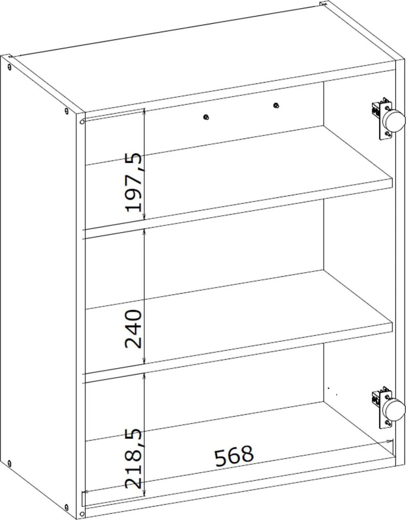 Kuchenna szafka modułowa wisząca BELLA G-60/72 dąb miodowy mat