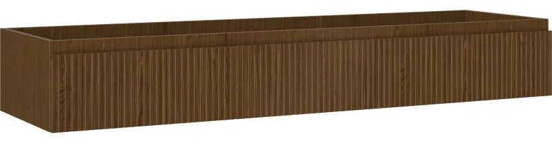 Mexen Rivel szafka łazienkowa podumywalkowa 160 cm, 1 szuflada, ryflowana , orzech - 91A20-16023-1-BF86