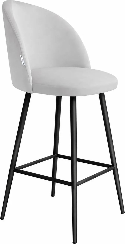 Hoker Colin krzesło barowe tkanina Welur podstawa metalowa : Kolor nogi - Czarna stożek, Kolor tkaniny - VELVET - MG39, Typ siedziska - Siedzisko obrotowe 360°