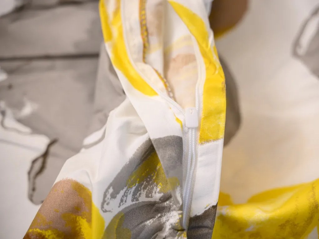 PrzytulneMieszkanie.pl PrzytulneMieszkanie.pl Pościel z mikrofibry FEONELLE żółto-szara Rozmiar pościeli: 70 x 90 cm | 140 x 220 cm