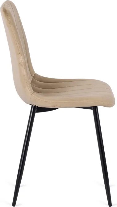 Krzesło Tapicerowane do Jadalni IBIS Beżowe Welurowe Nowoczesne Loft